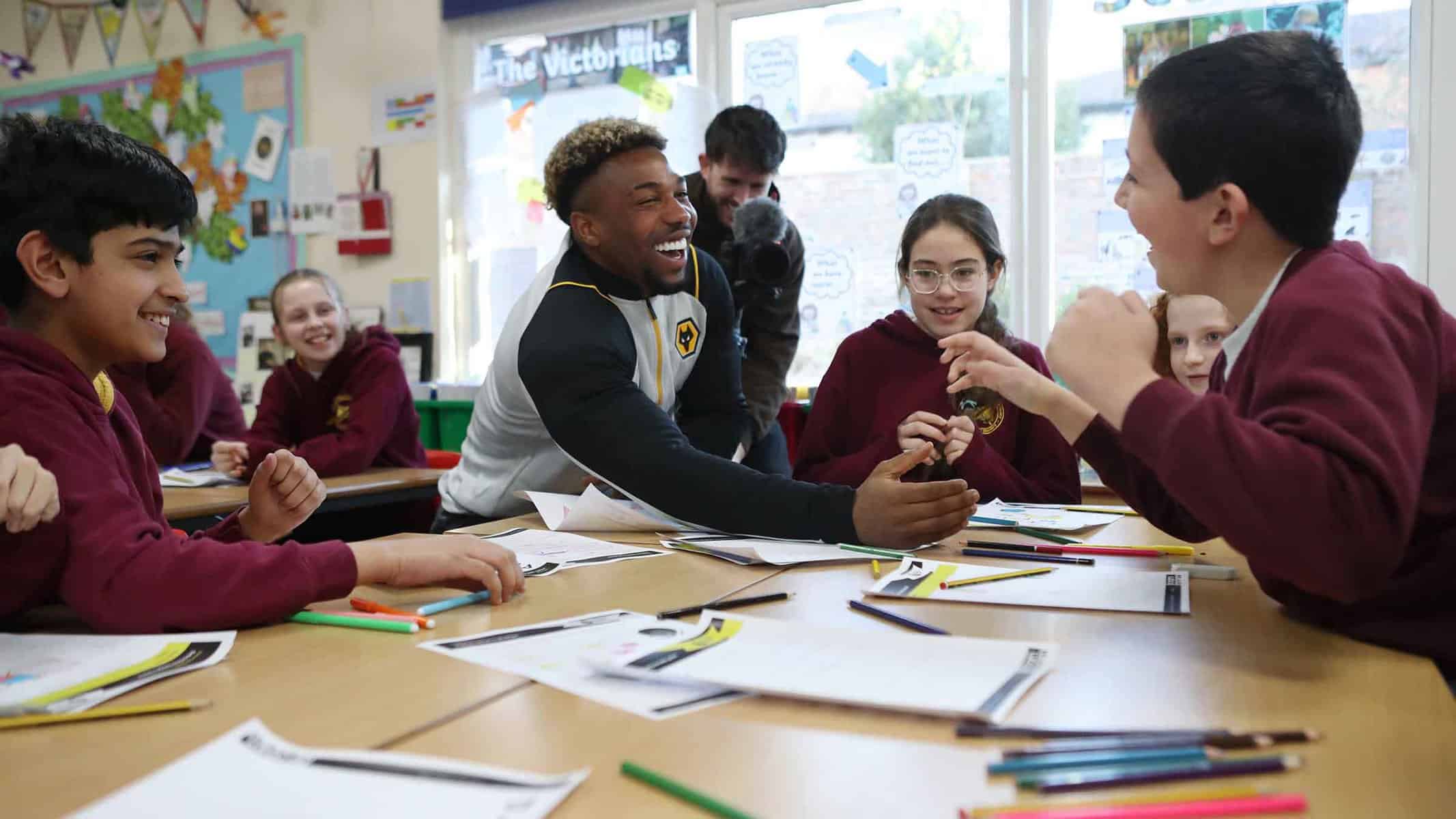 Adama visits primary school to support No Room For Racism campaign Image